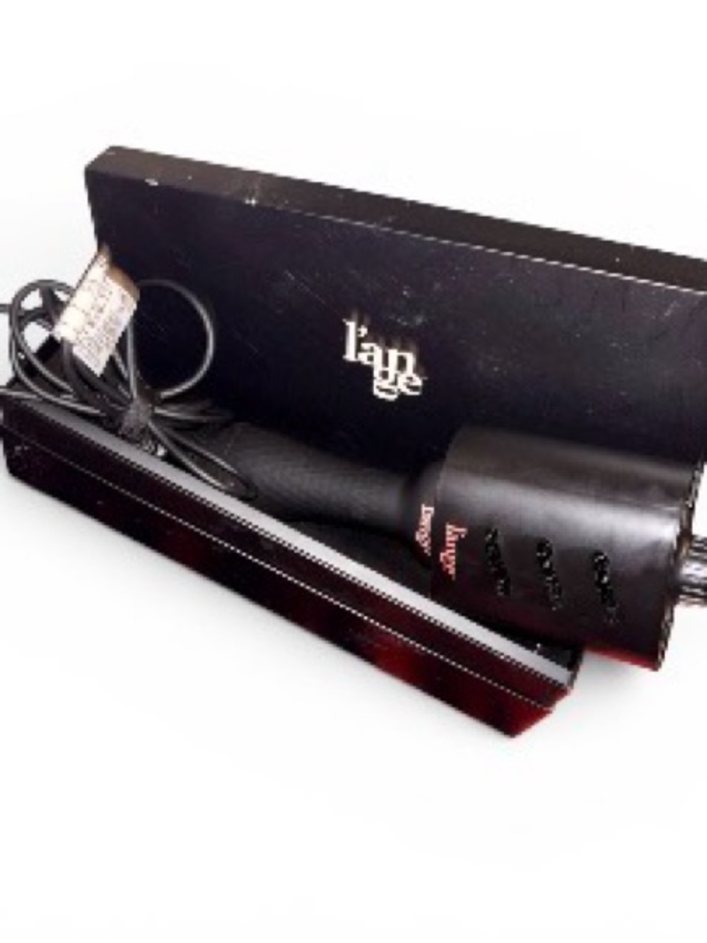L'ange Ceramic Hair Straightening /Dryer Brush - Black with box